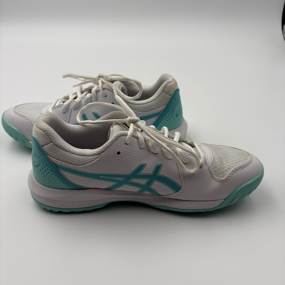 ASICS Gel-Dedicate 8 Pickleball Shoes Women's 7.5 White Teal Court Sneakers
